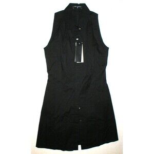 New Womens 6 NWT Designer Dress 42 Karl Lagerfeld Italy Black Shirt Dress Button